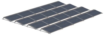 Flat Roof Aerodynamic South System 15° Short for 10 modules